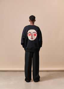 Black Almond Eye Oversized Sweatshirt