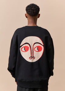 Black Almond Eye Oversized Sweatshirt
