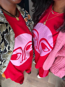 Pink Emb Almond Eye T-shirt
